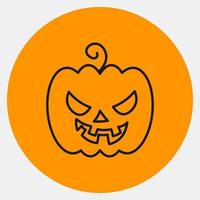 Icon pumpkin.Icon in orange style. Suitable for prints, poster, flyers, party decoration, greeting card, etc. vector