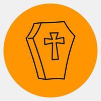 Icon coffin.Icon in orange style. Suitable for prints, poster, flyers, party decoration, greeting card, etc. vector