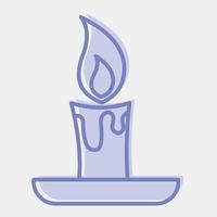 Icon candle stick.Icon in two tone style. Suitable for prints, poster, flyers, party decoration, greeting card, etc. vector