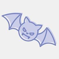 icon bat.icon en estilo de dos tonos. adecuado para impresiones, afiches, volantes, decoración de fiestas, tarjetas de felicitación, etc. vector