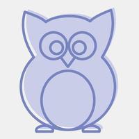 icono owl.icon en estilo de dos tonos. adecuado para impresiones, afiches, volantes, decoración de fiestas, tarjetas de felicitación, etc. vector