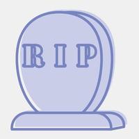 Icon tombstone.Icon in two tone style. Suitable for prints, poster, flyers, party decoration, greeting card, etc. vector