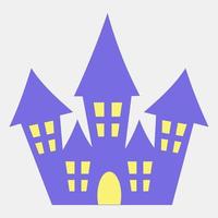 Icon haunted house.Icon in flat style. Suitable for prints, poster, flyers, party decoration, greeting card, etc. vector