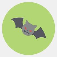 icono bat.icon en estilo mate de color. adecuado para impresiones, afiches, volantes, decoración de fiestas, tarjetas de felicitación, etc. vector