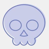 icon skull.icon en estilo de dos tonos. adecuado para impresiones, afiches, volantes, decoración de fiestas, tarjetas de felicitación, etc. vector