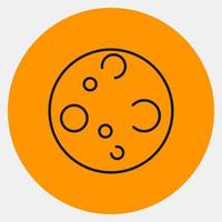 icon moon.icon en estilo naranja. adecuado para impresiones, afiches, volantes, decoración de fiestas, tarjetas de felicitación, etc. vector