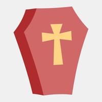 Icon coffin.Icon in flat style. Suitable for prints, poster, flyers, party decoration, greeting card, etc. vector