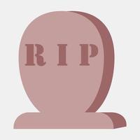 icono tombstone.icon en estilo plano. adecuado para impresiones, afiches, volantes, decoración de fiestas, tarjetas de felicitación, etc. vector