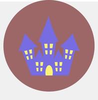 Icon haunted house.Icon in color mate style. Suitable for prints, poster, flyers, party decoration, greeting card, etc. vector