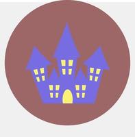 Icon haunted house.Icon in color mate style. Suitable for prints, poster, flyers, party decoration, greeting card, etc. vector