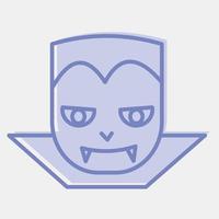 Icon dracula vampire.Icon in two tone style. Suitable for prints, poster, flyers, party decoration, greeting card, etc. vector