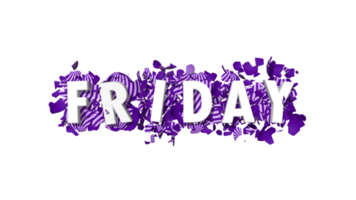 Friday Purple Color 3D Text Falling on Broken Easter Eggs, 3D Rendering png