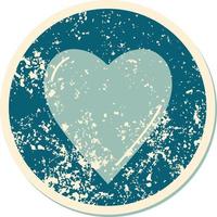 distressed sticker tattoo style icon of a heart vector