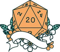 ilustración natural de tirada de dados veinte d20 vector