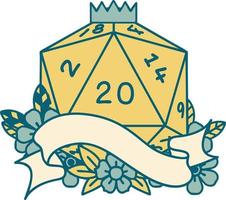 ilustración natural de tirada de dados veinte d20 vector