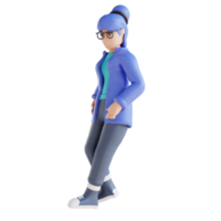 3d illustrazione di un' persona pendente indietro png