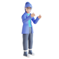 3D illustration of person showing thumbs up png