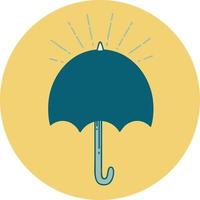 icon of tattoo style open umbrella vector