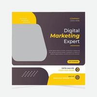 una plantilla de diseño de marketing en redes sociales altamente corporativa adecuada para publicitar su negocio para aumentar su clientela. además de eso, puede usarlo en todos los negocios relacionados con la empresa. vector