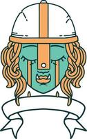 crying orc fighter character face illustration vector