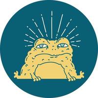 icon of tattoo style toad character vector