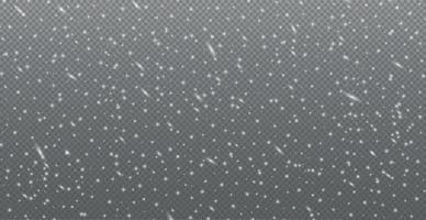 White falling snow on transparent background - illustration vector