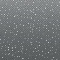 White falling snow on transparent background - illustration vector