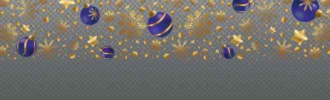Panoramic Festive New Year Christmas Web Template for Postcard, Advertising No Background - Vector