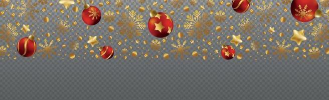 Panoramic Festive New Year Christmas Web Template for Postcard, Advertising No Background - Vector