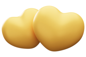 forma de corazones de oro 3d png