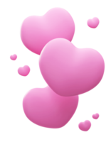 3D Pink Hearts Shape png