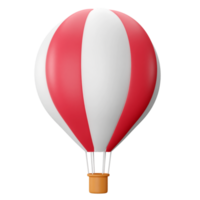 3d tolkning färgrik varm luft ballong png