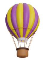 ballon à air chaud coloré de rendu 3d png