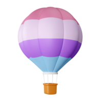 Globo aerostático colorido de renderizado 3d png