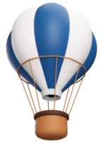 ballon à air chaud coloré de rendu 3d png