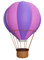 3d tolkning färgrik varm luft ballong png