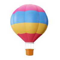 ballon à air chaud coloré de rendu 3d png