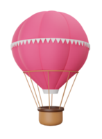 balão de ar quente rosa de renderização 3D png