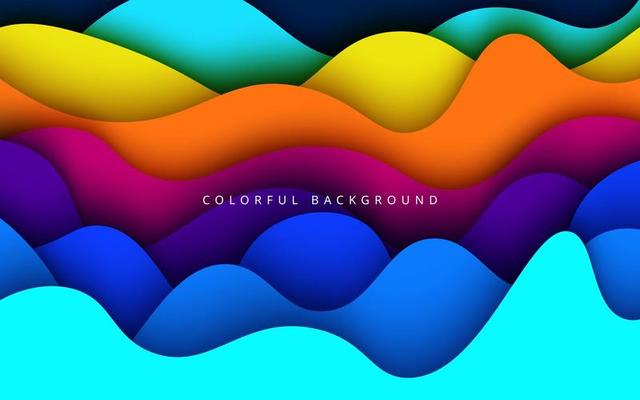 Multi layers colorful texture 3D papercut layers in gradient vector banner. Abstract paper cut art background design for website template. Topography map concept or smooth origami paper cut