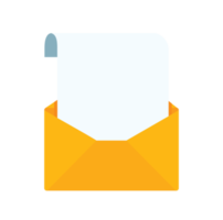 envelope with note paper card. mail message png