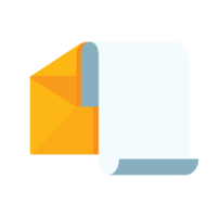 envelope with note paper card. mail message png