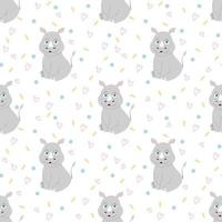 Vector seamless pattern with cute rhino