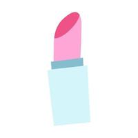 Lipstick icon in cartoon flat style. Vector illustration of cosmetics, makeup item for fashion print, web design, card, flyer