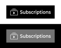Subscription button icon vector. Streaming video channel elements vector