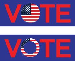 Vote red white blue graphics with flag stars and stripes vector
