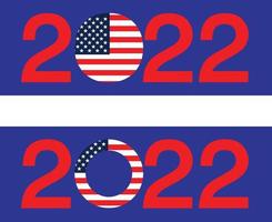 2022 red white blue election graphics with flag stars and stripes vector