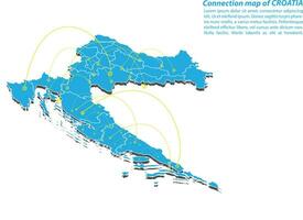 Modern of croatia Map connections network design, Best Internet Concept of croatia map business from concepts series, map point and line composition. Infographic map. Vector Illustration.