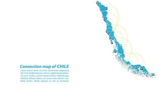 moderno diseño de red de conexiones de mapas de chile, el mejor concepto de Internet del negocio de mapas de chile a partir de series de conceptos, punto de mapa y composición de líneas. mapa infográfico. ilustración vectorial vector