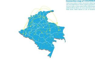 Modern of colombia Map connections network design, Best Internet Concept of colombia map business from concepts series, map point and line composition. Infographic map. Vector Illustration.