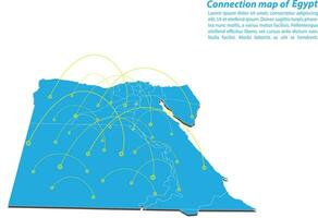 moderno diseño de red de conexiones de mapa de egipto, el mejor concepto de Internet del negocio de mapas de egipto a partir de series de conceptos, punto de mapa y composición de línea. mapa infográfico. ilustración vectorial vector